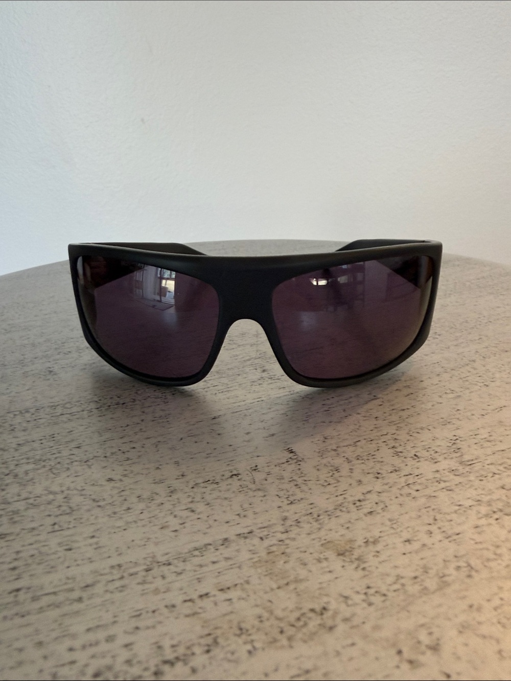 Men's handmade Black Wrap Sunglasses with Dark Smoke Lenses